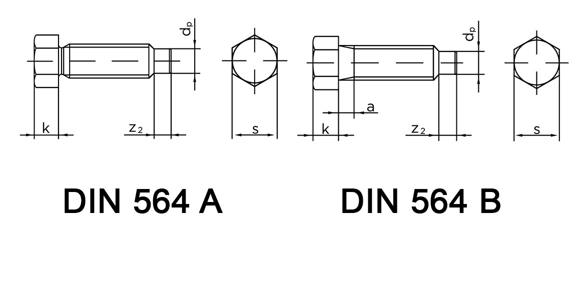 Teknisk tegning af DIN 564